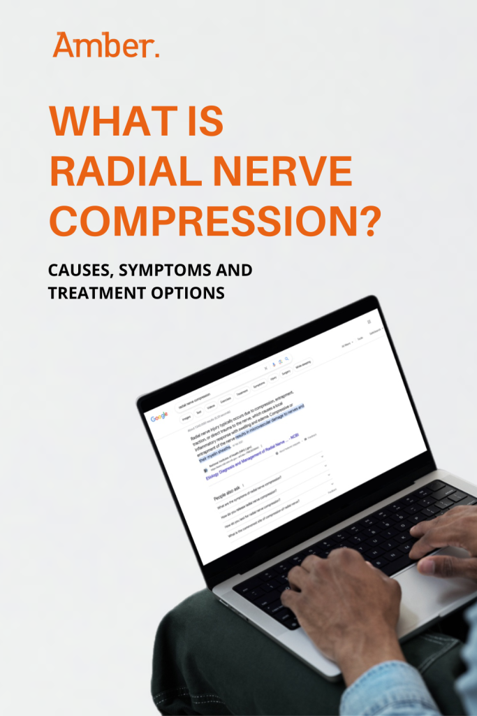 Image of a person looking up information on radial nerve compression